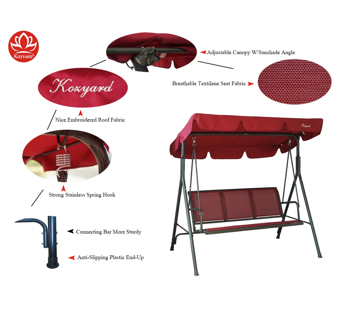 Tslin High Quality Hanging Swing Chair for Outdoor Use Modern Design Metal Swing Chair for Garden Patio Courtyard Warehouse