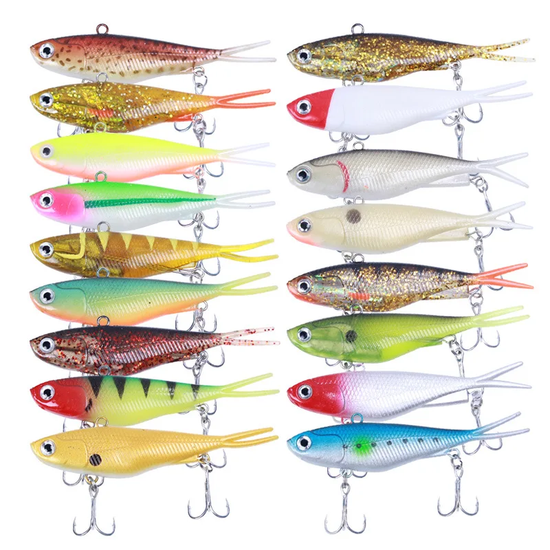 Wholesale 95Mm 20G Artificial Soft Lure With Vmc 3X Hooks Vibe Fishing Lure