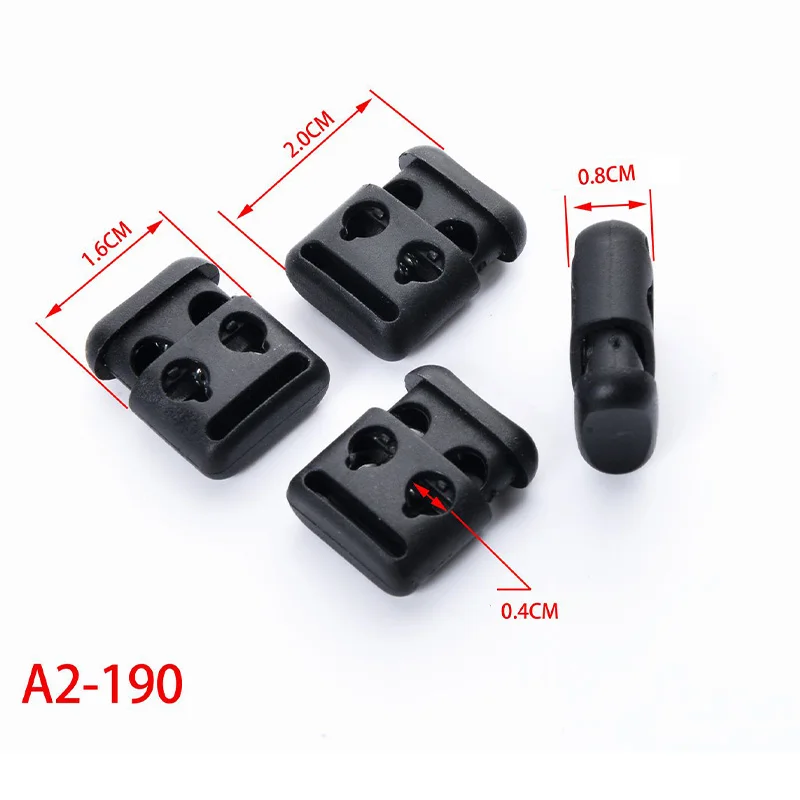 High Quality Customized Logo Elastic Rope End Clamps Rope End Clasp Adjustable Brace Rope Lock Toggle Cord Lock Stopper
