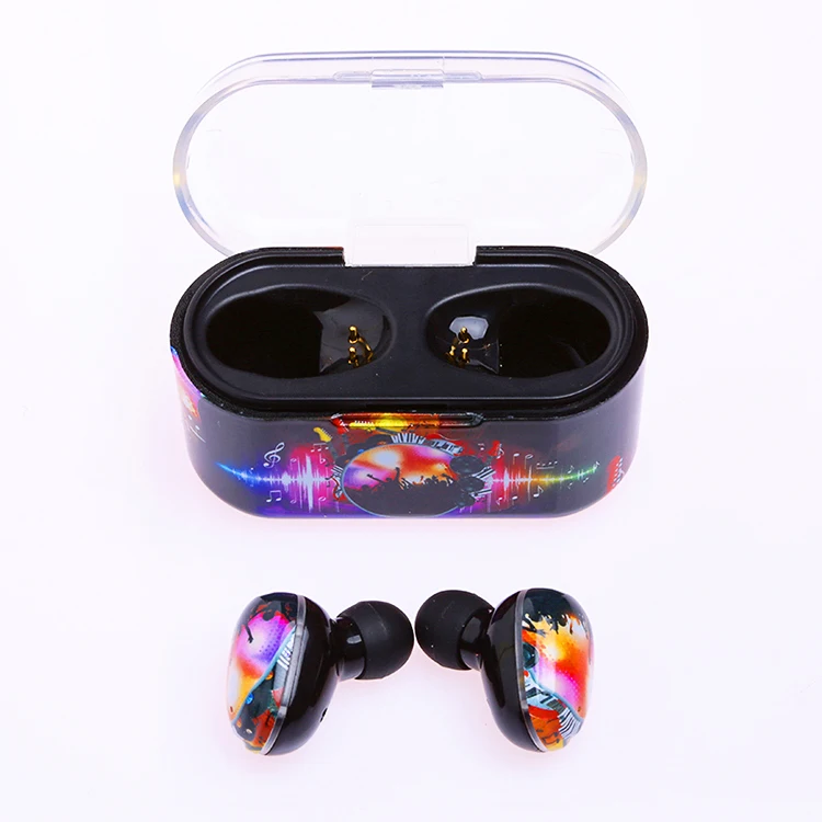 Беспроводные наушники с сенсорным управлением, стерео музыкальный плеер BT5.0 tws, гарнитура с цветным рисунком поверхности, наушники