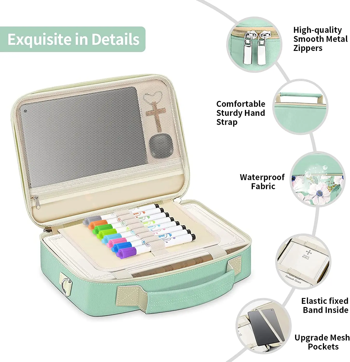 BSCI OEM  Girls Bible Cover Case Bible Bag Carrying Church Book Case