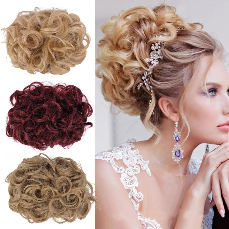 Оптовая продажа, спутанные натуральные эластичные кудрявые шиньоны для наращивания волос, хвост для афро-конского хвоста, волосы, шиньон, синтетический пучок волос