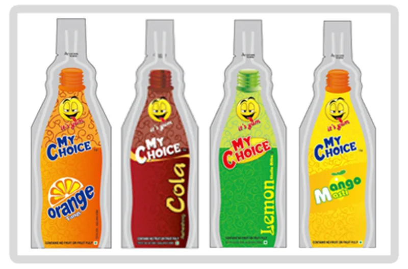 Custom printed Plastic Bottle Shaped Pouch/250ml Bottle Shape Water Pouch/Soft drink spout pouch