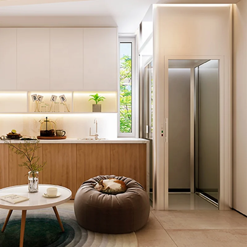 Modern Design Quiet Hydraulic Barrier-Free Glass Elevator for Home and Sightseeing AC Drive Passenger Elevator for Villas