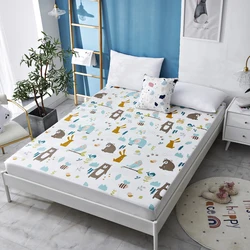 Manufacturers wholesale high quality soft cartoon printed home 100% cotton children waterproof fitted sheet bed mattress cover