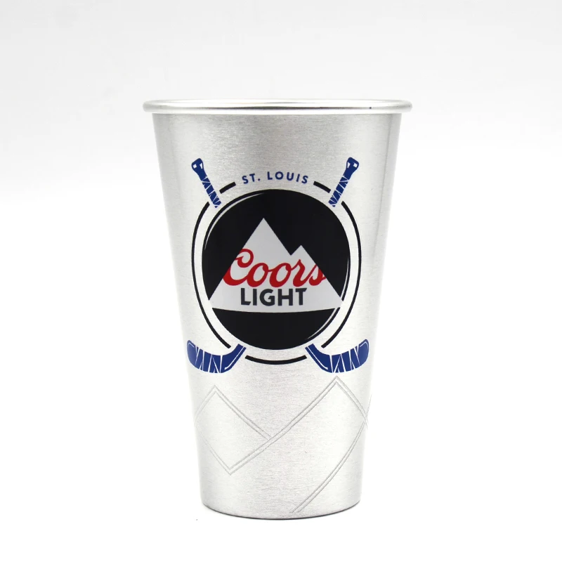 Beer Drinking Cups Mug BPA Free Unbreakable Insulated Reusable Custom Logo Colorful Aluminum Coffee Cup Metal CLASSIC Party