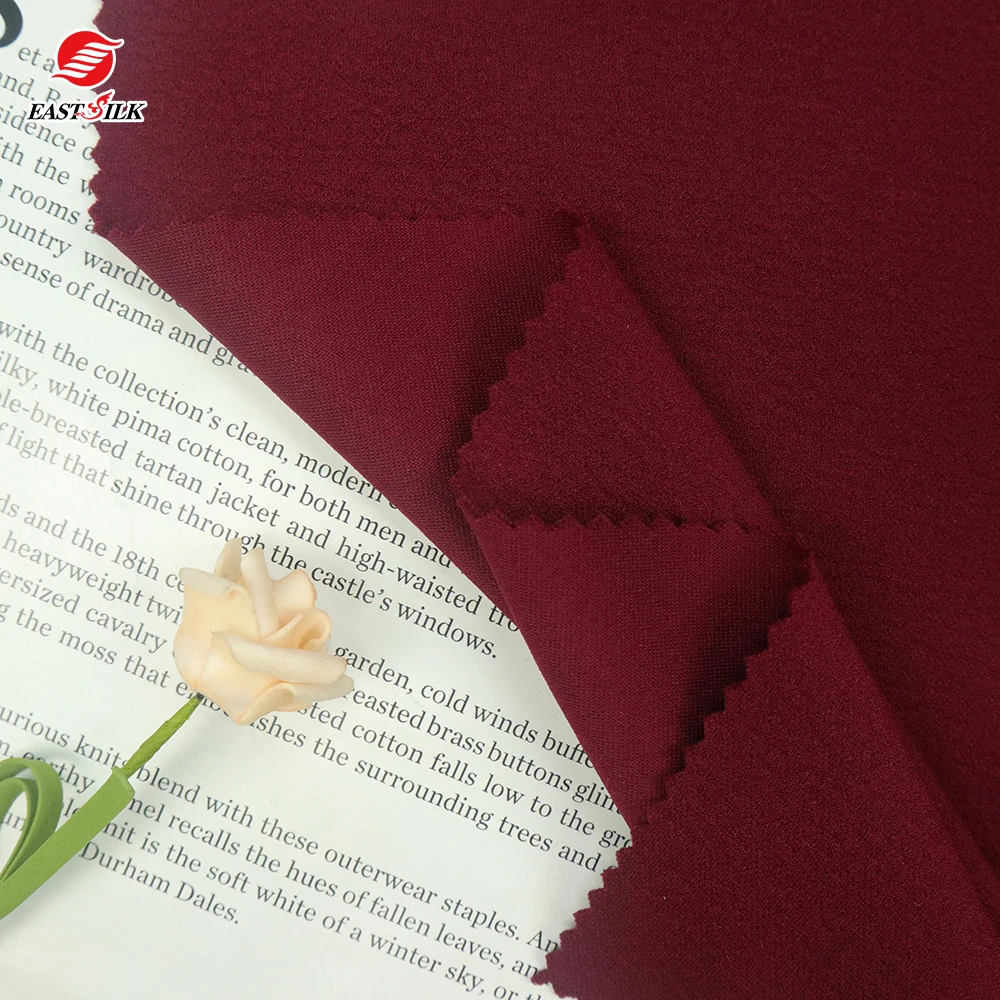 Chinese-fabrics textile elephant skin soft scuba crepe white material  100% polyester varley  fabric for kids clothes