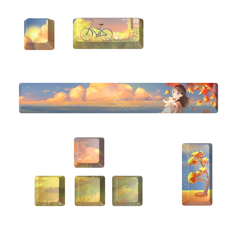 AFLION 84 Keys Custom Double Shot Azerty Qwerty Keycaps Key Keycap For  84 Keys Keyboard