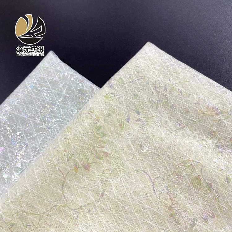 floral design kids custom mesh garment gold foil print tulle fabric colorful nylon