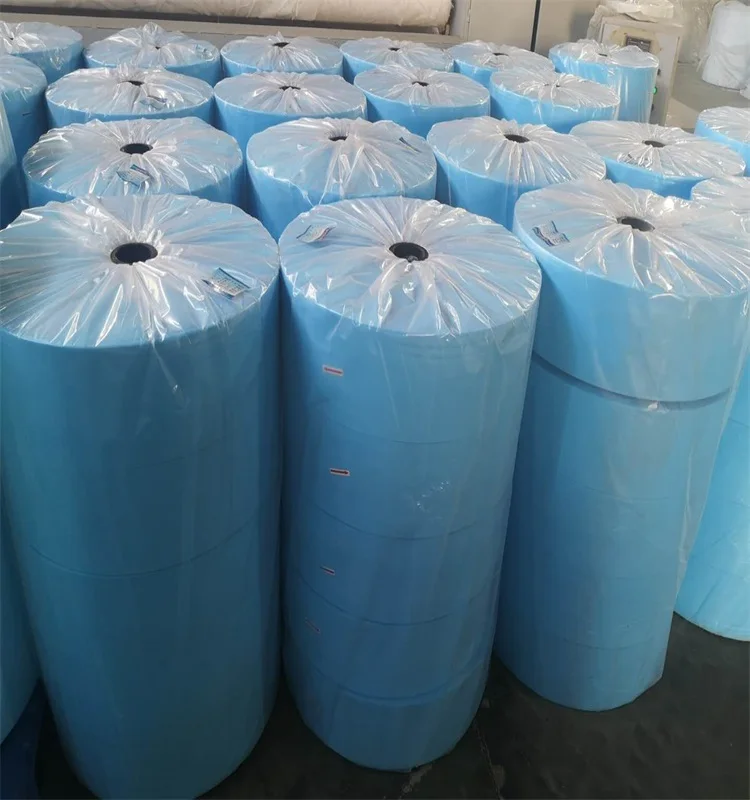 
Nonwoven Mask Fabric for Medical Face Mask 100% Polypropylene Spundbond Fabric Roll Packing White BLUE 25, 30GSM Spun-bonded DOT 
