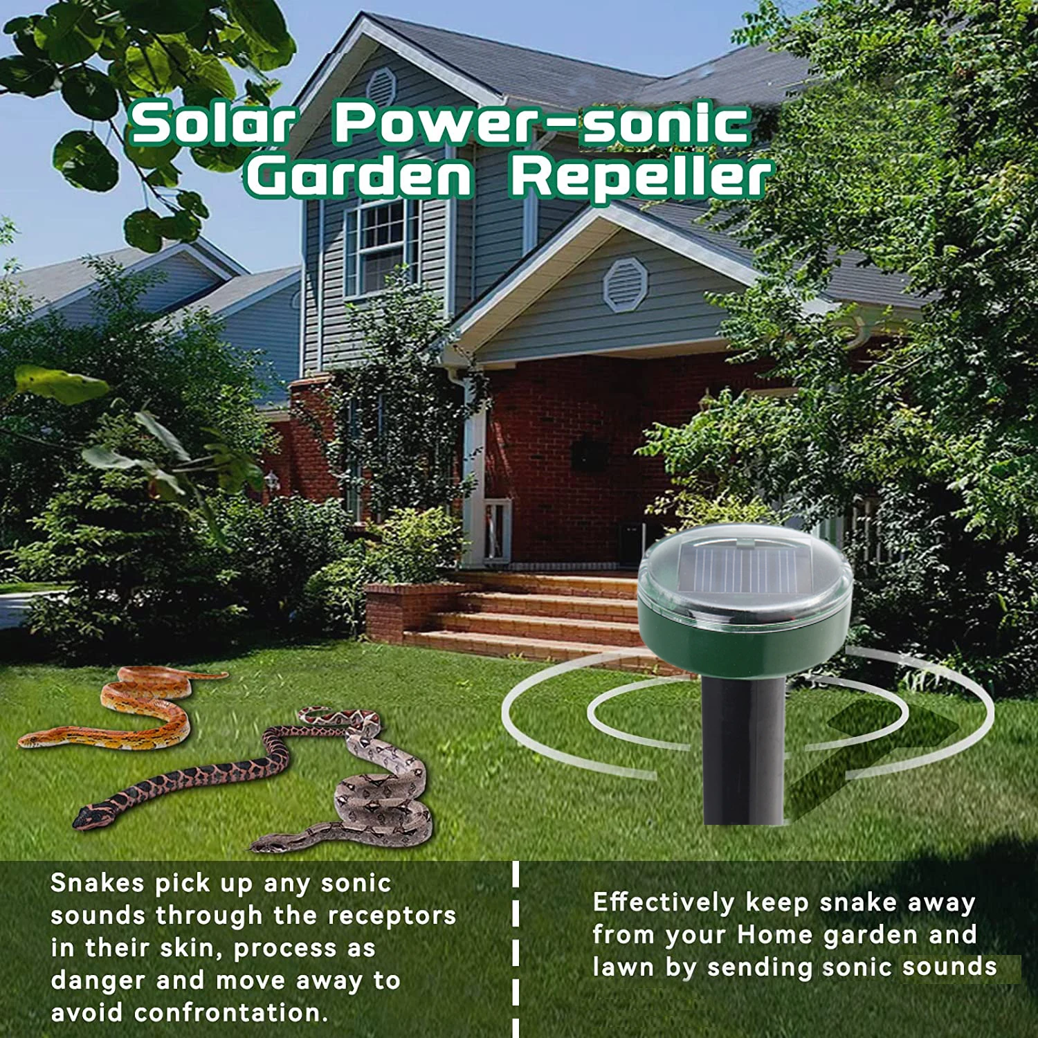 Weather Proof Vibration Buzzer Animal Gopher Snake Mice Rat Repeller Solar Powered Mole Chaser
