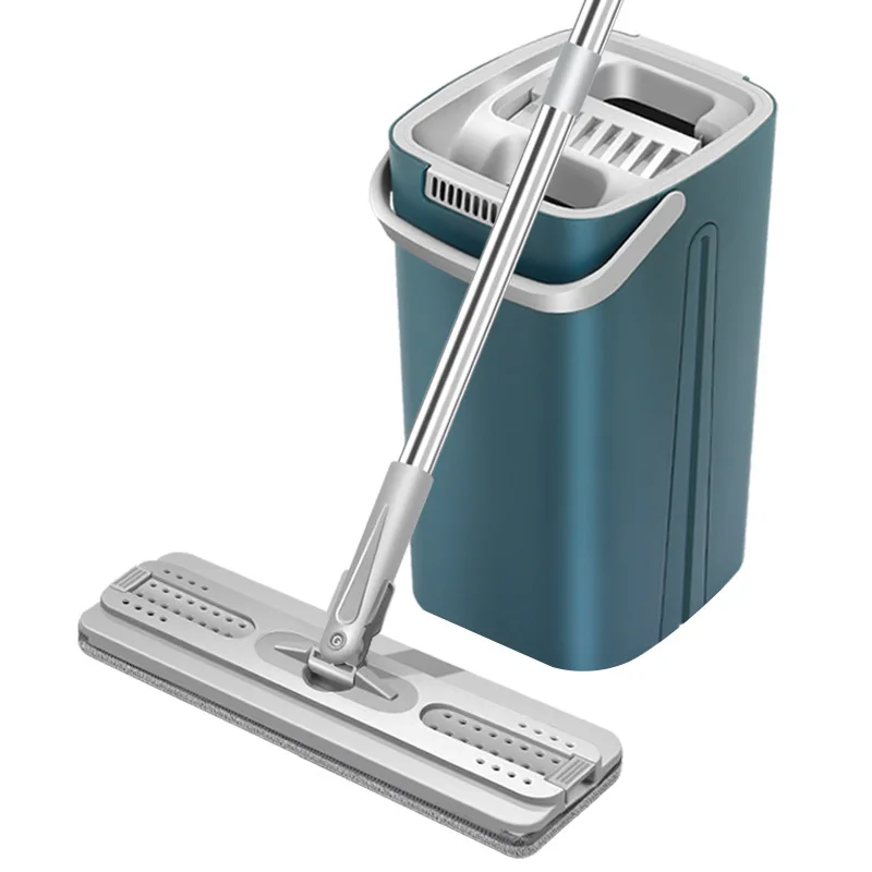 Free Hand Washing Flat Mop with Bucket Lazy 360 Rotating Magic Mop With Squeezing Floor Cleaner Mop Household Cleaning Tool