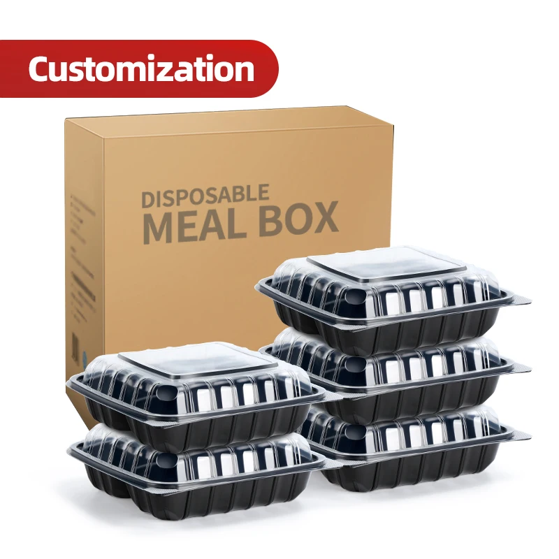 Microwave Safe Take Out Food Containers Restaurant Double Color Clamshell Hinged To Go Food Container