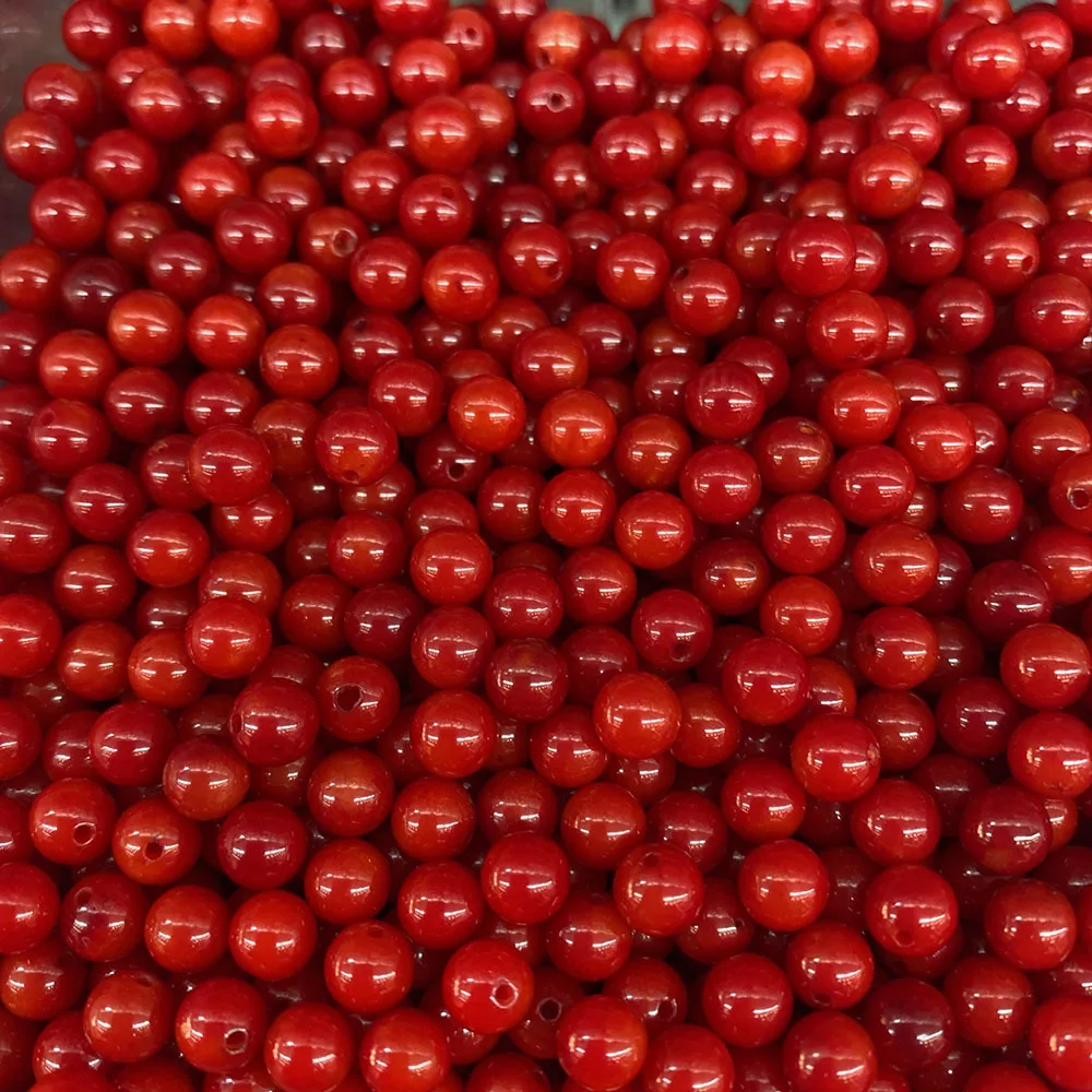 Wholesale Natural Red Half Drilled Coral Beads