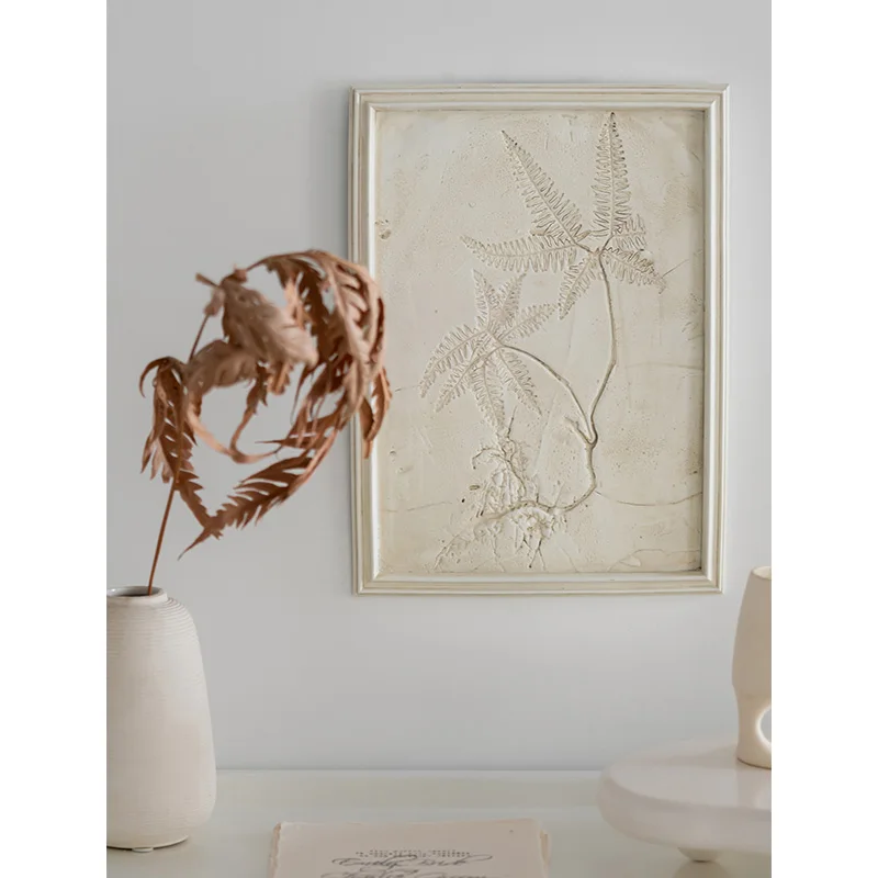 European Retro White Home Decor Antique White Resin Plant Pattern Decorative Carved Home Wall Decor Wall Finishes
