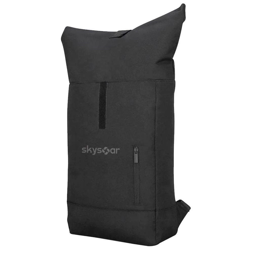 Manufacturer Urban Custom RPET Black Business Rucksack Waterproof Roll Top Casual Daypack Laptop Bag Backpack For Women & Men