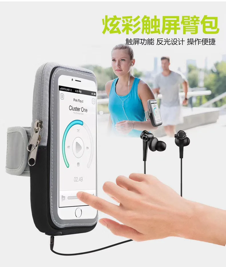 Multifunctional Outdoor Sports Armband Sweatproof Arm Bag Pocket with Key Holder Wallet for Gym Running Fit