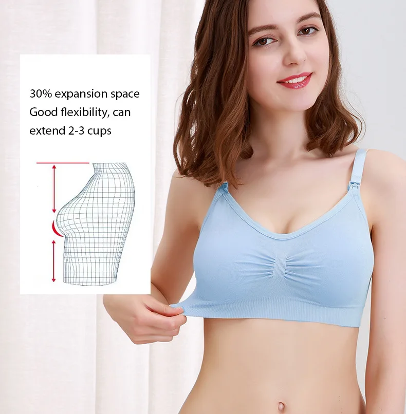 Custom Logo Wholesales Lactation Breastfeeding Pumping Pregnant Mother Front Open Wireless Wrinkled Maternity Nursing Bra