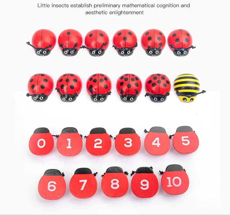 
Children Wooden Toy Amazon Counting Beetle Toys Kindergarten Children Numbers Enlightenment Math Learning Kids Educational Toys 