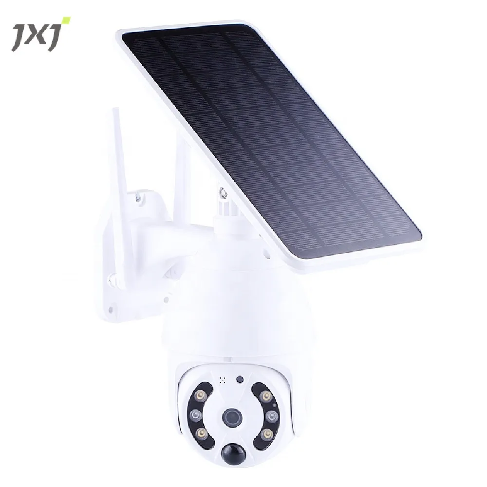 JXJ Buy Smart Power Lithium Battery WiFi 1080P PTZ Wireless IP Two-way Voice Tuya Smart Solar Security Light CCTV Camera Outdoor