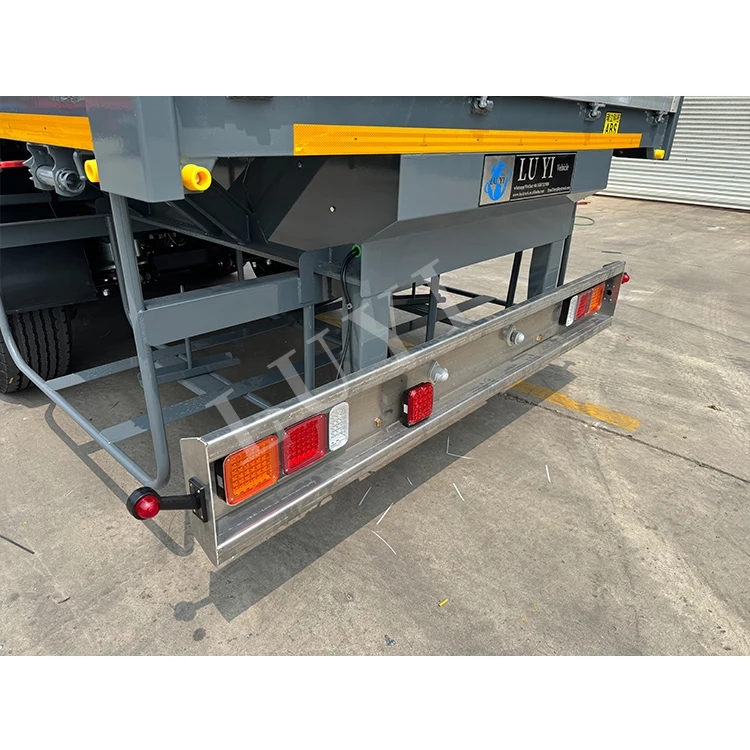 LUYI New Design 50t 4 Axis U-turn Back 4 Axles Heavy Duty Side Aluminum Rear 50 Ton Hydraulic Semi Truck Dnd Dump Trailer