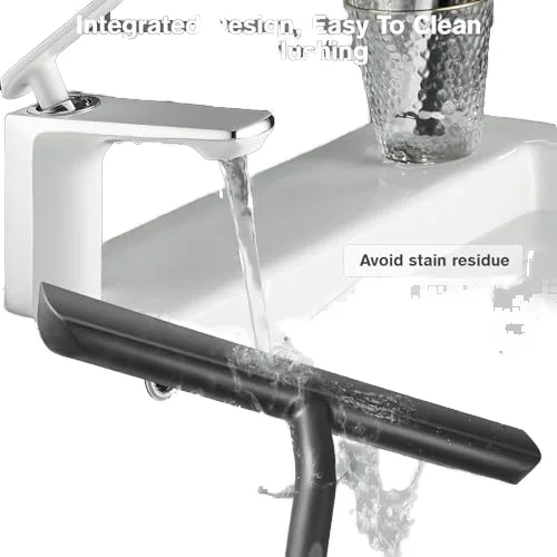 Black Silicone Rubber Window Squeegee Wiper Short Handle Soft Profile for Car Glass Shower and Window Cleaning