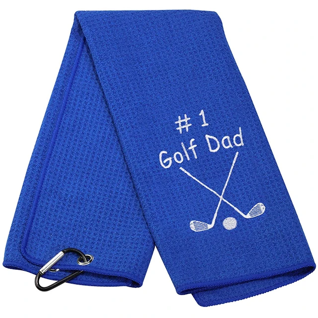 Microfiber waffle golf towel tri fold golf towel