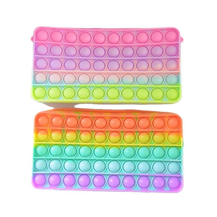 Оптовая продажа силиконовых Popping Детский комплект милой детской одежды с вытолкнуть его портмоне вытолкнуть его сумки Сумка для карандашей