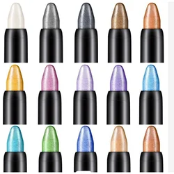 15 Color Highlighter Eyeshadow Pencil Waterproof Glitter Matte Nude Eye Shadow Makeup Pigment Cosmetics White Eyeliner Pen