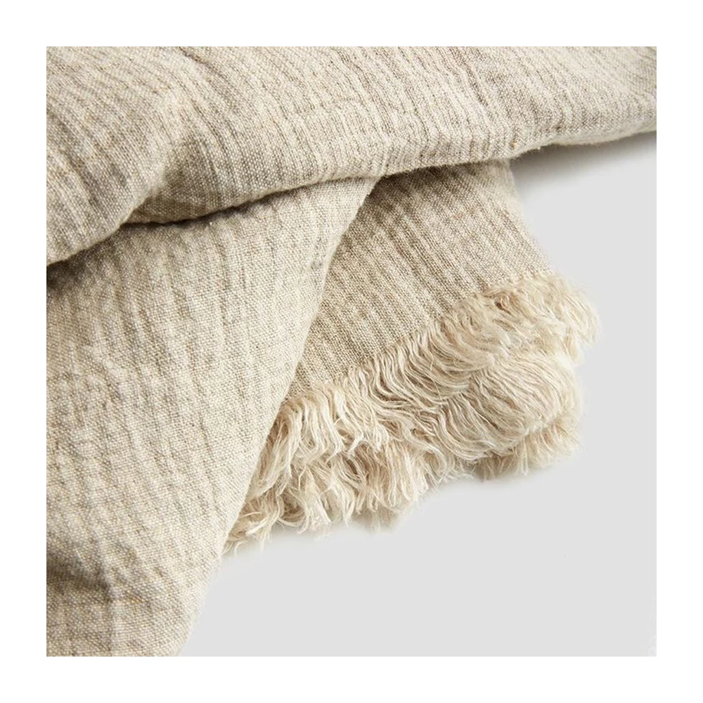  LZ pure 100% flax bed modern linen throw