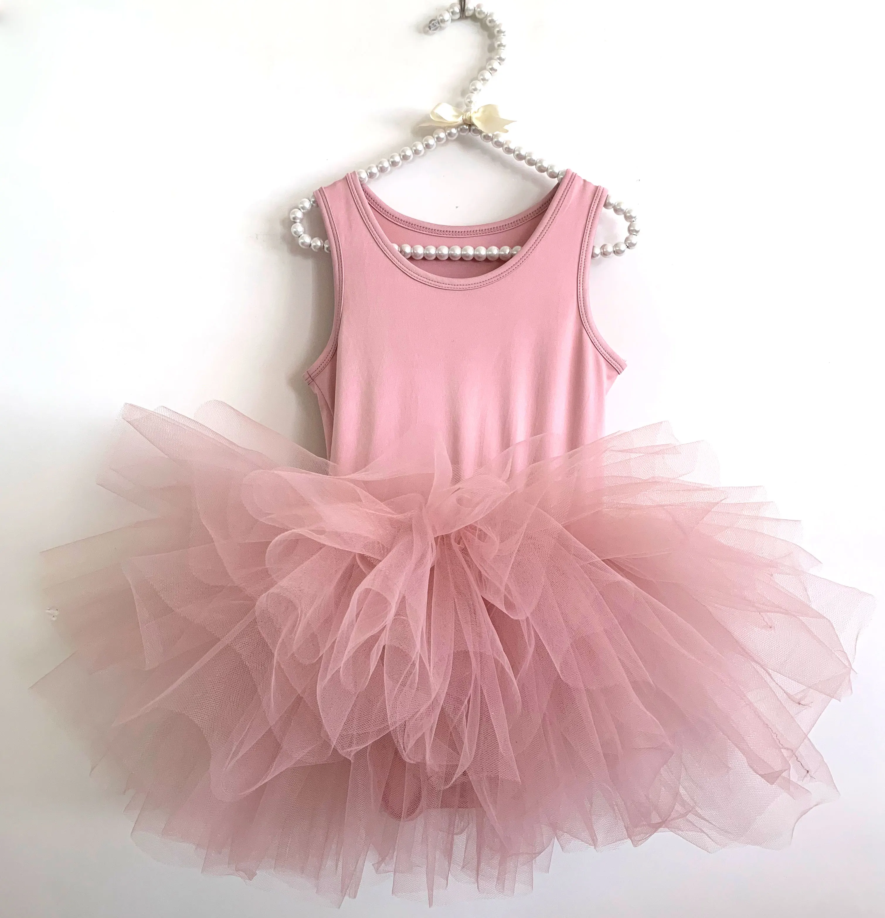 Wholesale Spring Summer Fancy Ruffle Party Children Girls Ballet Dance Dress Sleeveless Tutu Skirt