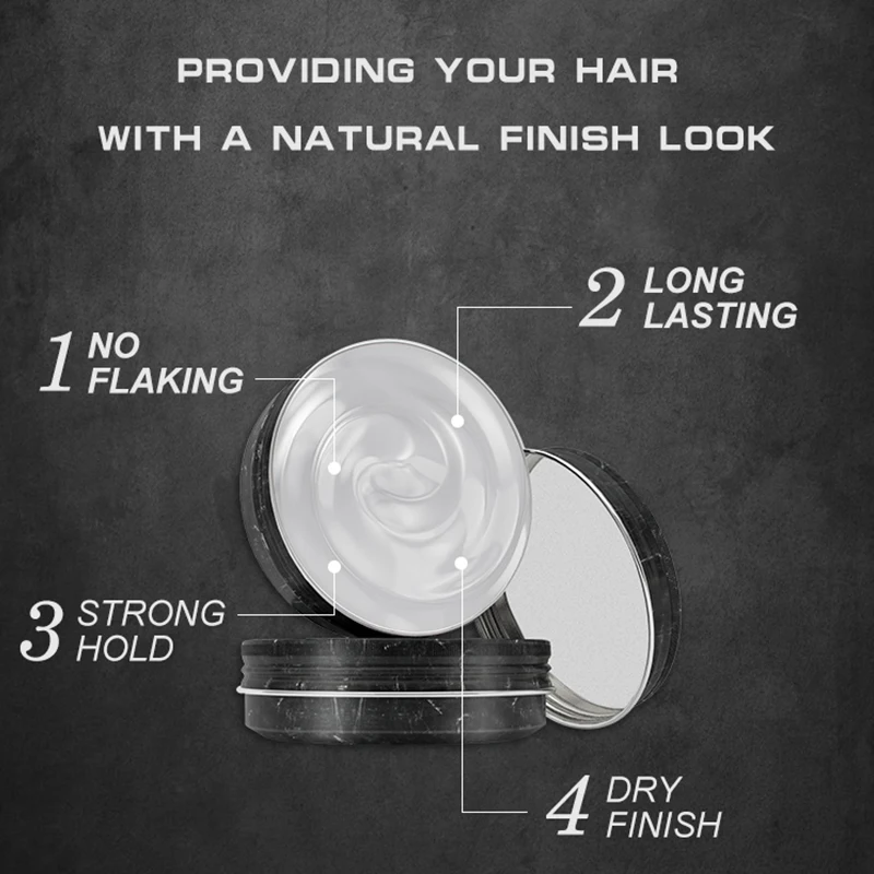 Private brand 100g water based Wax vegan strong hold  hair clay pomade for men Matte Hair Clay