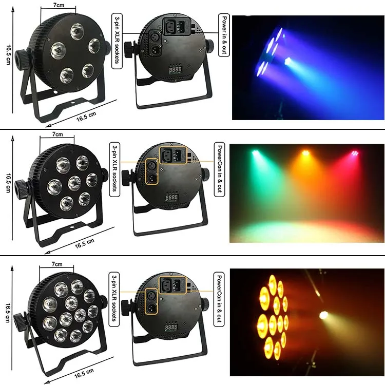6in1 RGBAW UV IR Remote control 12x8 dmx flat led par can light with great wash effect for live events