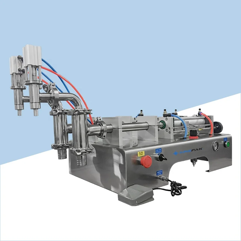 100ml Desktop Double Heads Pneumatic Automatic Liquid Filling Machine Price