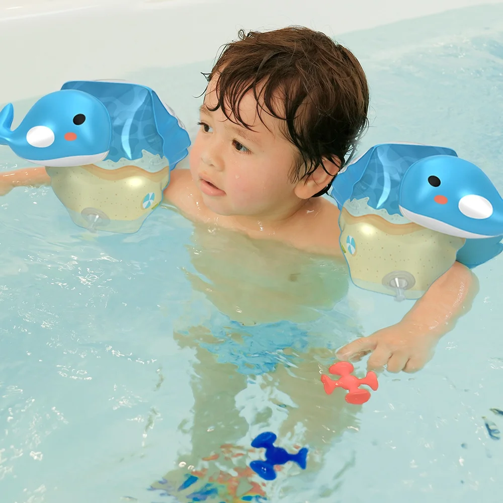 Factory Custom Cartoon Animal Swimming Arm Float Ring Learning Swim Training Aids Inflatable Arm Float