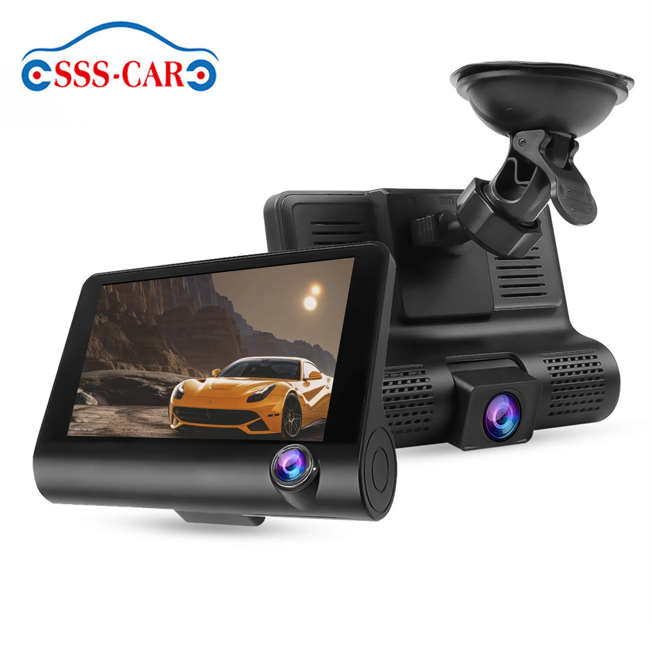 4.0 Inch Car Black Box Lens Dash Cam Driving Recorder 1080P Car Camera 3 Record Night Vision Camera