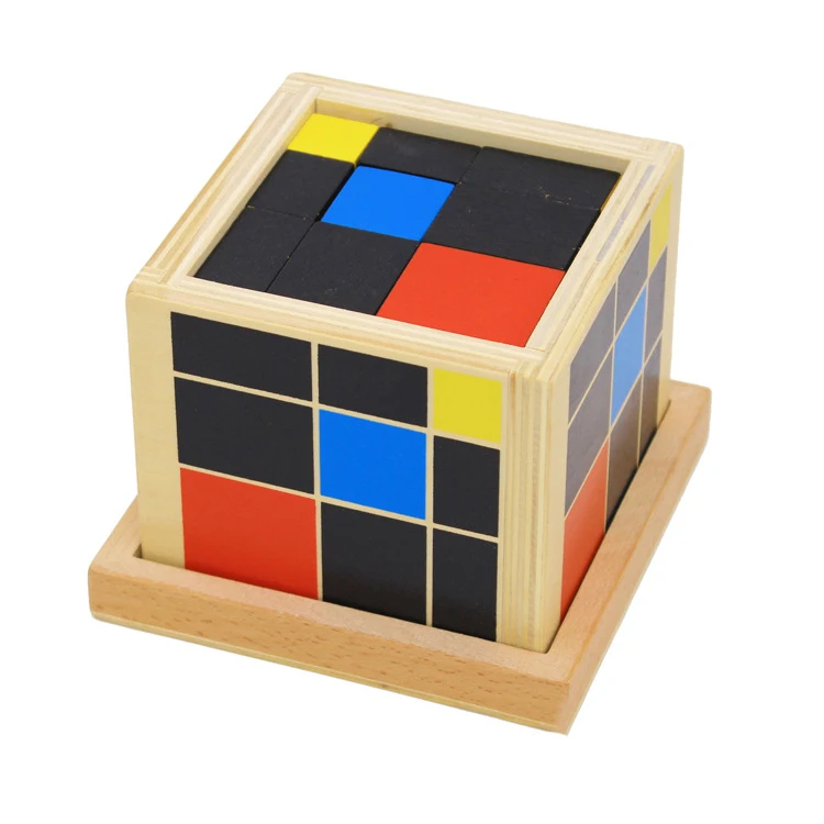Professional Montessori Trinomial Cube Math Toys Sensorial Materials Montessori Toys