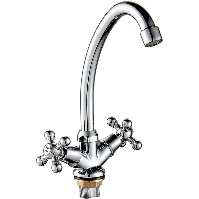 (OZ5309-8F)Cheap cold hot water mixer wash basin faucet bathroom faucet dual handle zinc faucet deck mounted