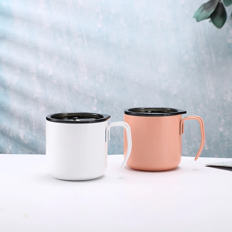 Eco-friendly Double Wall Vacuum Cups Stainless Steel Coffee Travel Mug With Handle Grip