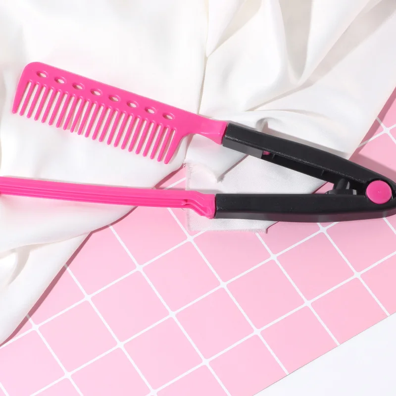 V-clip Style Flat Iron Comb Straight Hair Styling Comb For Great Tresses Hair Straightener Comb With A Firm Grip