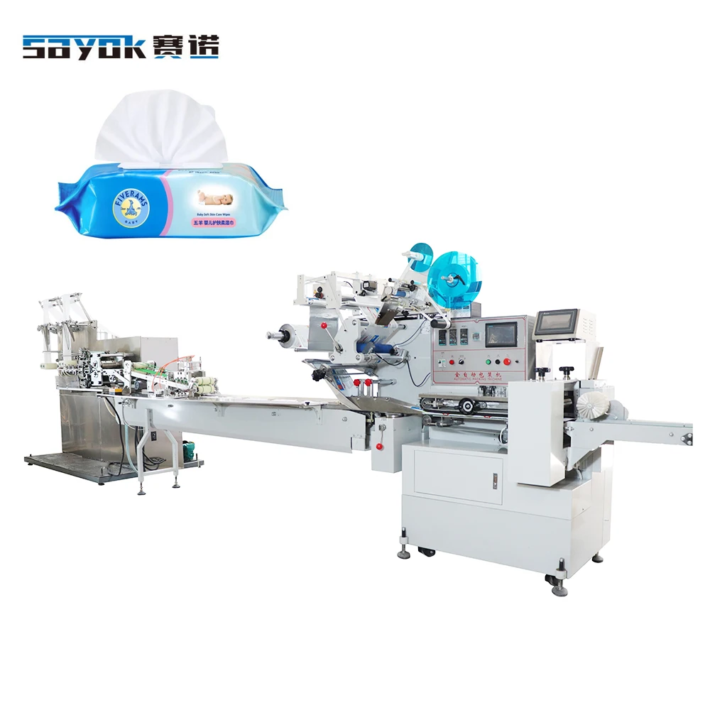 Full Automatic Wet Tissues/Wipes Slitting and Making Production Line  Automatic 30-100 pcs/bag Baby Wipes Packing Machine