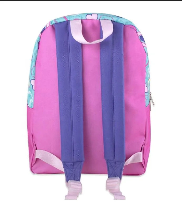 Heart Printed Girls Elementary School Backpack for Kids 5  in 1 Sets with Lunch Tote Bag Pencil Bag
