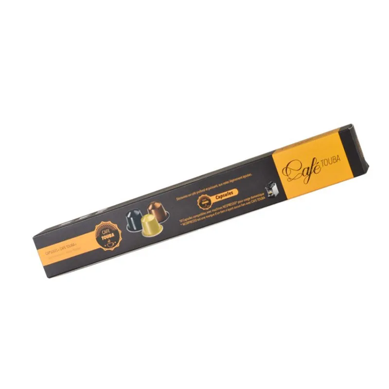 Cheap Wholesale Gold Foil Rectangle Environmental Friendly Recyclable Coffee Capsule Box Packaging