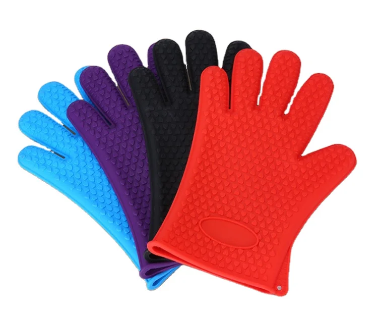 Silicone Thickened Kitchen Cleaning And Dishwashing Gloves Microwave Baking Insulated Silicone Barbecue Household Gloves