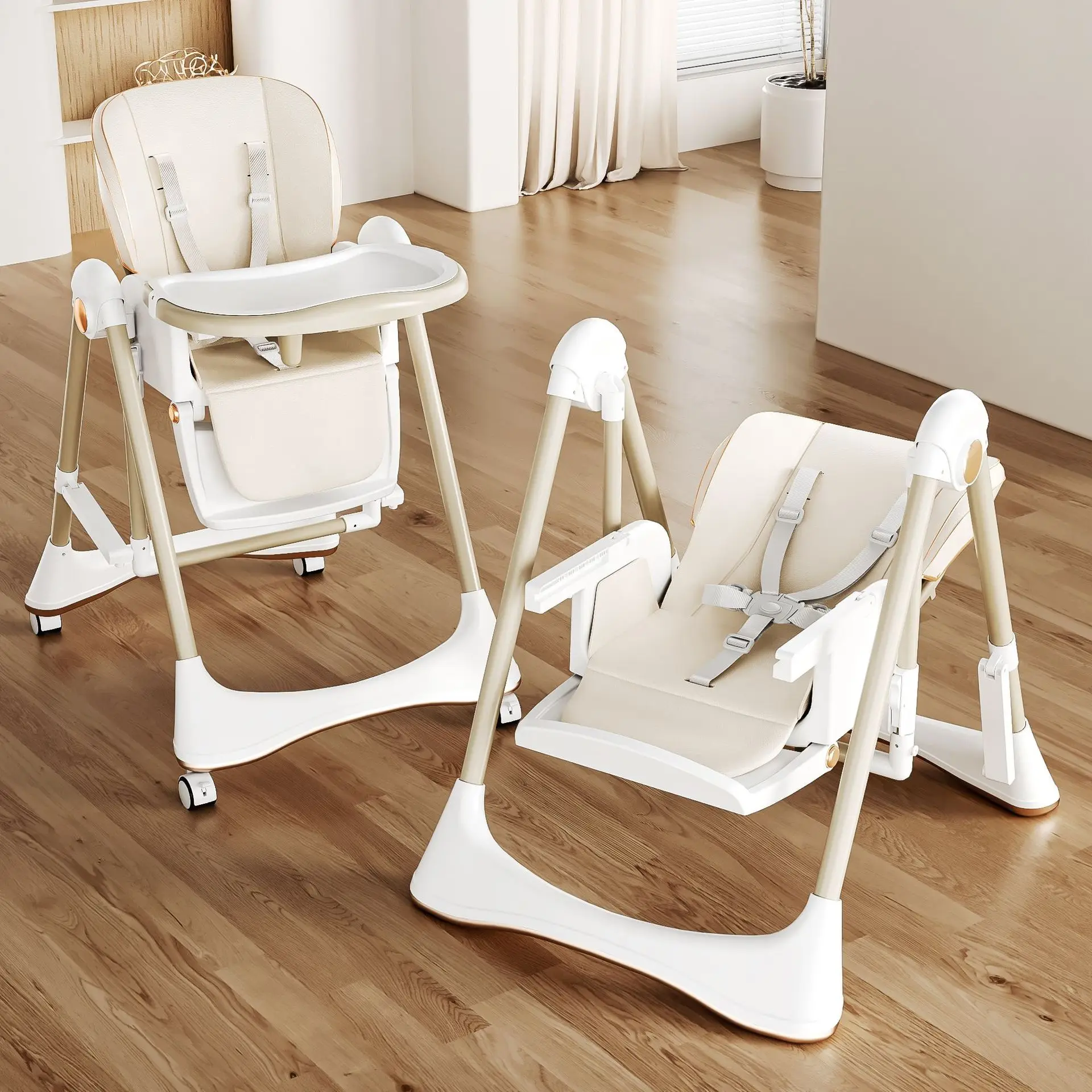 China Wholesale Convertible 3 in 1 Kids Chair Baby Feeding High Chair With Swing Function