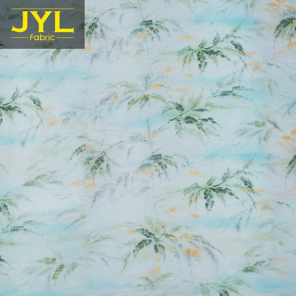 
JYL 75% linen 25% cotton printed fabric WYH1004# 