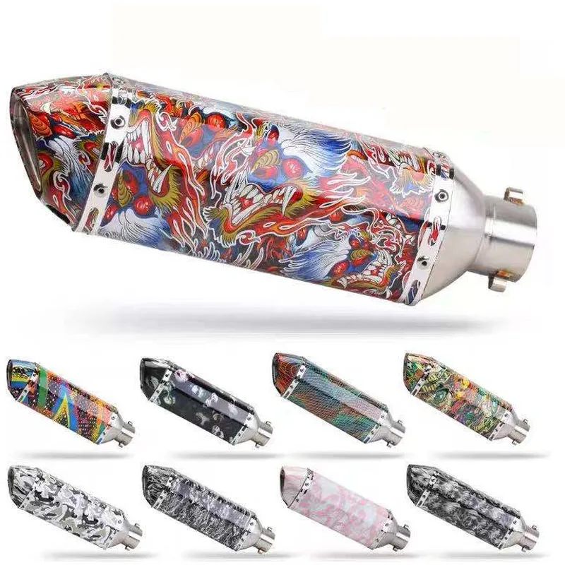 51mm Universal Ak Motorcycle Exhaust Silencer Remove DB Killer Muffler Modified Pipe Moto For NK250t rk502 cbr650 Z900 GTS300