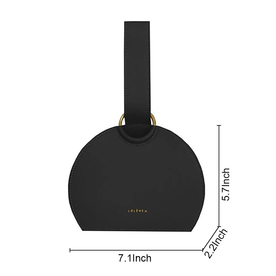 Luxury Designer Handbag Casual Semicircle Handbags Women Top-handle PU Leather Totes Ladies Simple Purses Design Chic