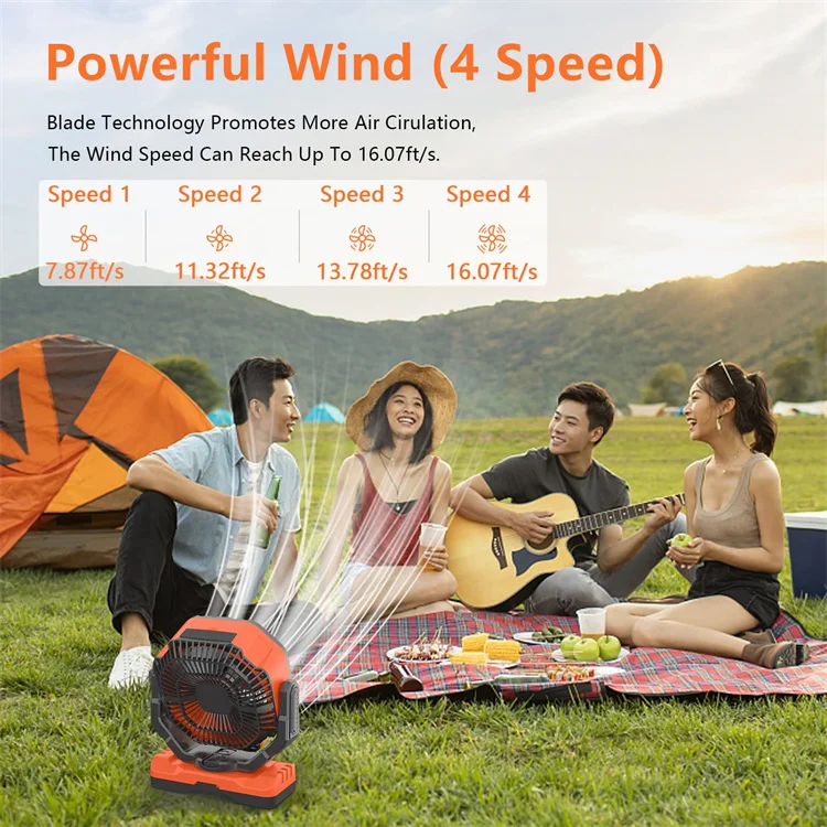 Hurricane Emergency Can Be As A Power Bank Portable Outdoor Tent Fan 40000mAh High Capacity Battery Camping Lights Fan