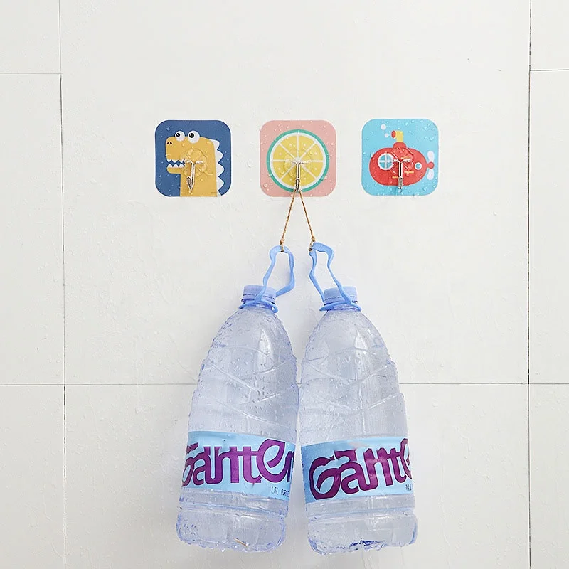 Wholesale Hook Strong Viscose Back Kitchen Wall Hanging Load-bearing Stickers Free Punch Cartoon Sticky Hook